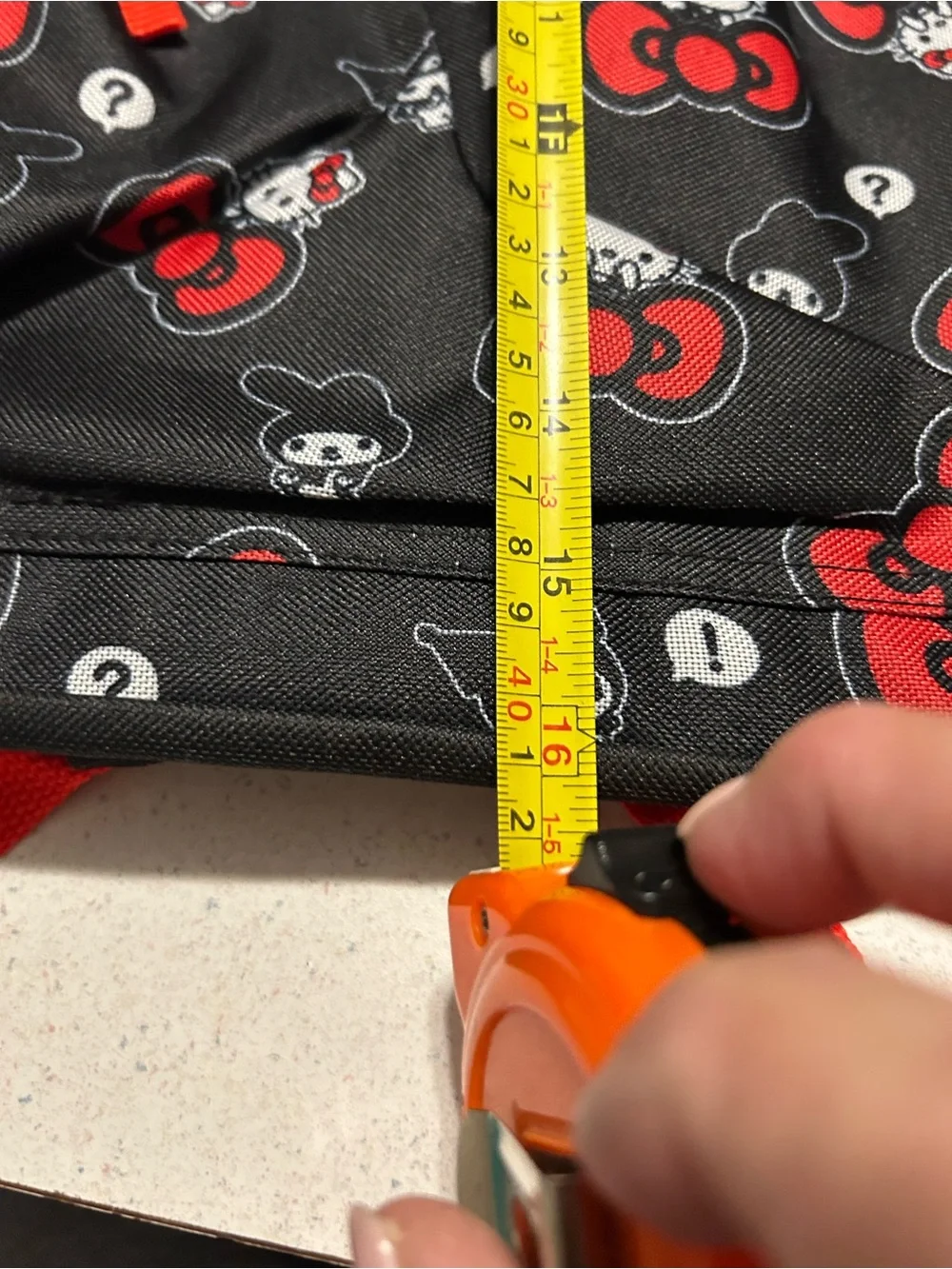 Hello Kitty Black Backpack with Red Bow Accents
